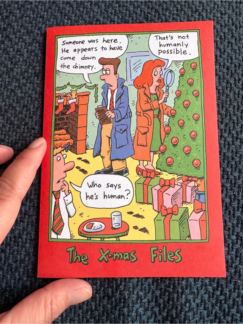 12 The X-mas Files Holiday Greeting Cards with envelopes - retro shoebox cards